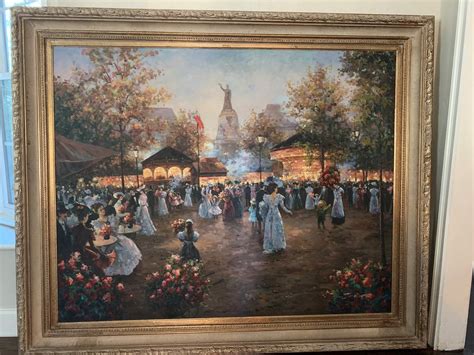 Lot 3 Huge Framed Oil Painting Impressionist Signed Johnson 71 X 51