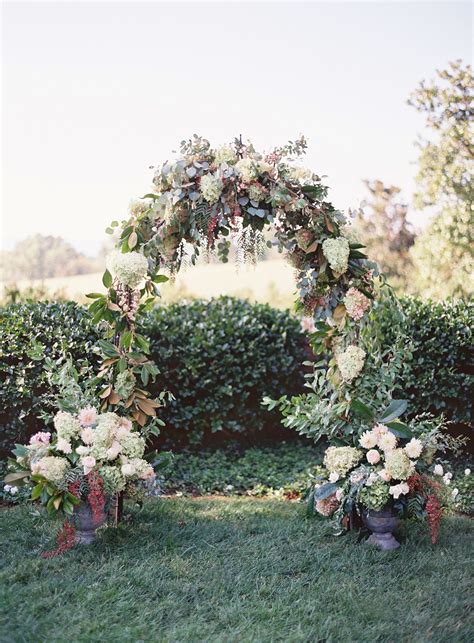 Green Hydrangea And Rose Wedding Arch