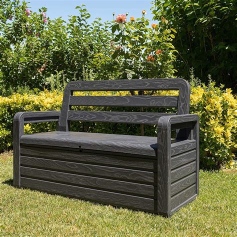Toomax Outdoor And Indoor Storage Box Bench Seat 270l Garden Chest Plast