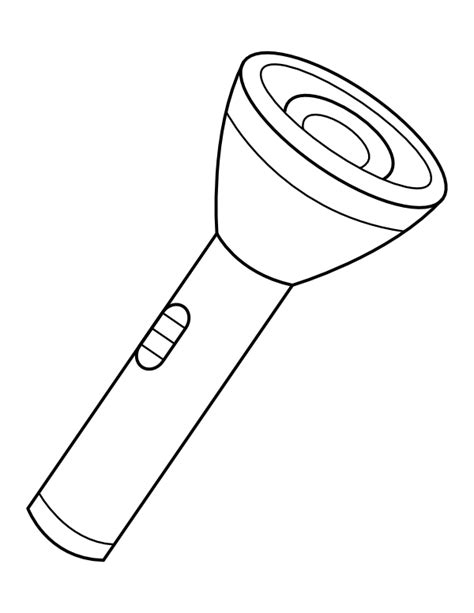 Flashlight Coloring Colouring Cliparts Torch Light Clipart Flashlights