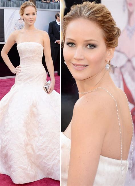 2013 Oscars Fashion Jennifer Lawrence Light Pink Dior Couture Dress