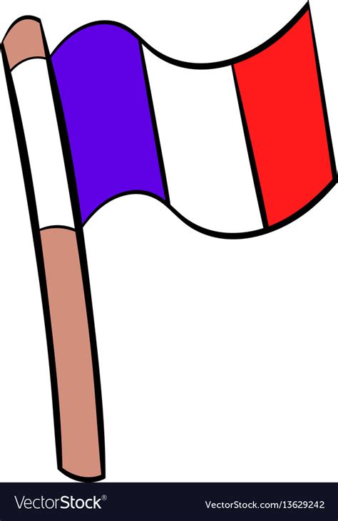 Flag Of France Icon Cartoon Royalty Free Vector Image