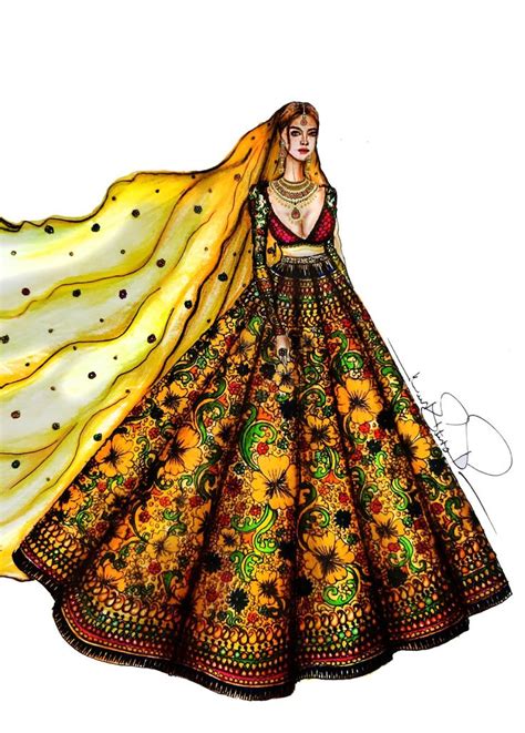 Rohit Bhalaria Bridal Wear Designs Fashion Illustration Sketches