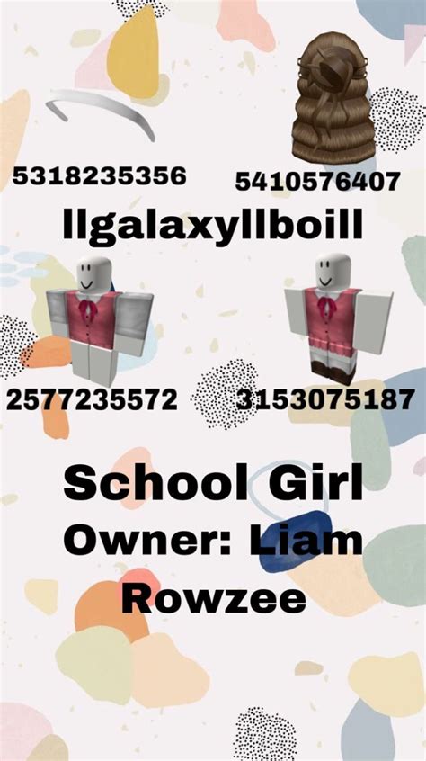School Girl School Decal Coding Roblox Codes