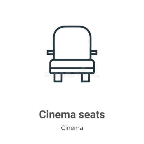 Cinema Seats Outline Vector Icon Thin Line Black Cinema Seats Icon