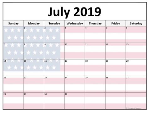 July 2019 Holidays Calendar Us Calendar Printables Monthly Calendar