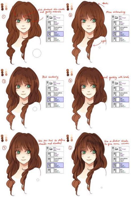 Drawing anime hair can be quite complex. Sai hair shading tutorial | Foto & Video | Digital painting tutorials, How to draw hair, Digital ...