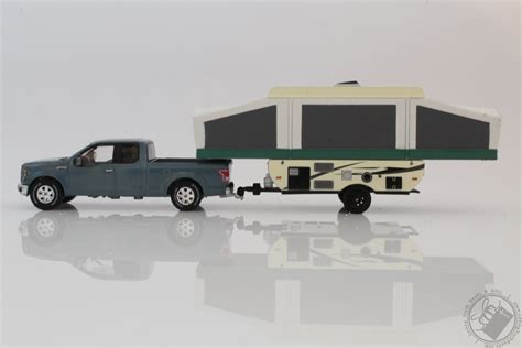 2015 Ford F 150 Pickup Truck And Pop Up Camper Trailer Rv 164 Scale