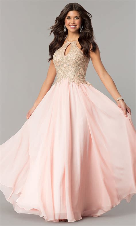Lace Applique Bodice Long Black Prom Dress Promgirl