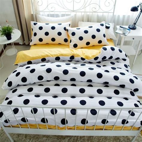 Our harper polka dot bedding, complete with whimsical black dots, adds playful sophistication to any space. Modern Chic Black White and Bright Yellow Polka Dot Print ...