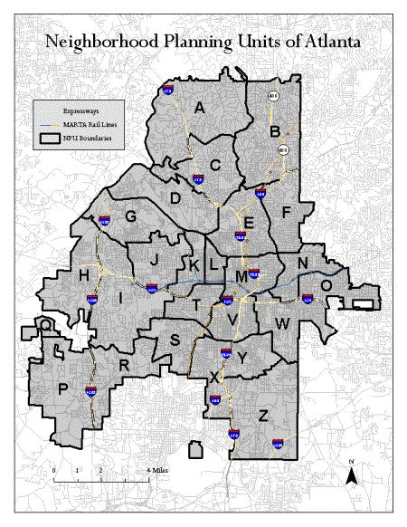 Atlanta City Council District Map Vector U S Map