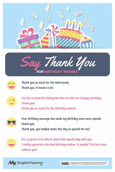 Maybe you would like to learn more about one of these? Different ways to say Thank You for birthday wishes ...