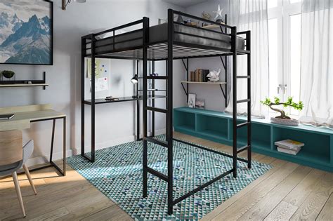Whitbeck twin bed the open concept of this twin bed mixes slumber with fun. Abode full metal loft bed over workstation desk multiple ...