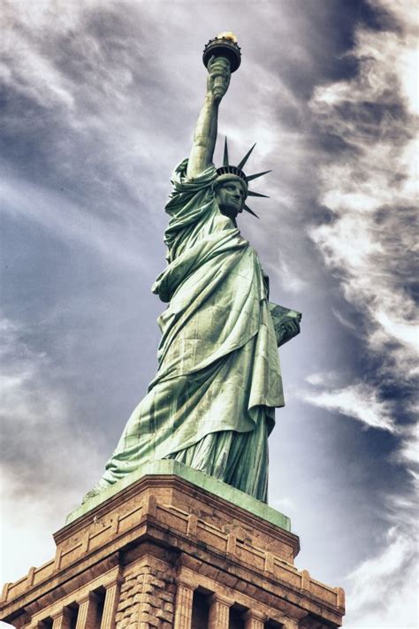 Banco De Imagens Arquitetura Céu Nova York Monumento Estátua Da Liberdade Torre Marco