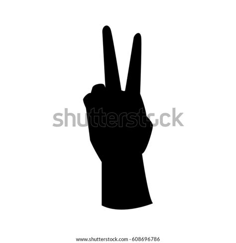 Hand Silhouettes Icon Hand Gesture Isolated Stock Vector Royalty Free