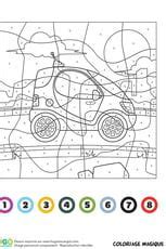 Coloriage et illustration d'un coloriage magique cm1, une perruche multicolore. Coloriage magique CE1 : une mini voiture | Coloriage ...
