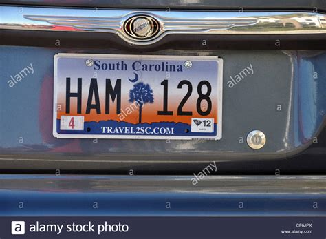 South Carolina State License Plate On Car Stock Photo Alamy