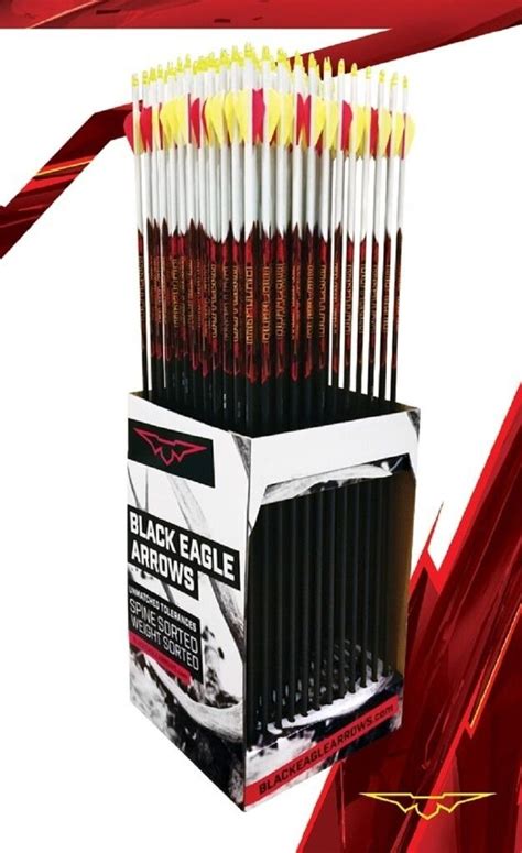 New Black Eagle Outlaw Carbon Arrows 350 White Crested And Blazer Vanes 1