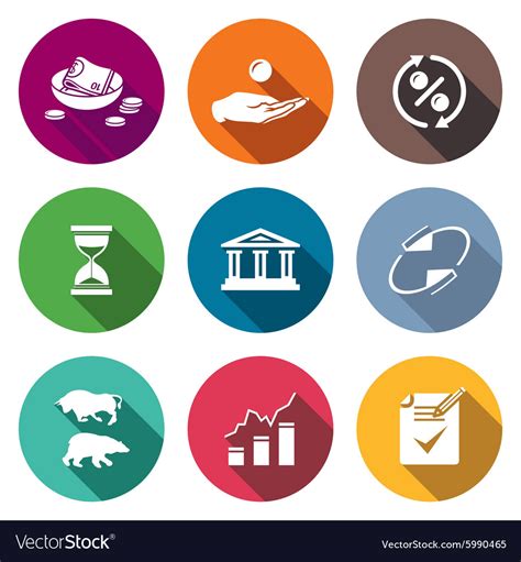 Loan Icons Set Royalty Free Vector Image Vectorstock