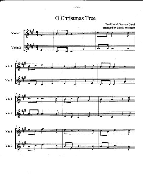 O Christmas Tree Noten Traditional German Carol Geigen Duo