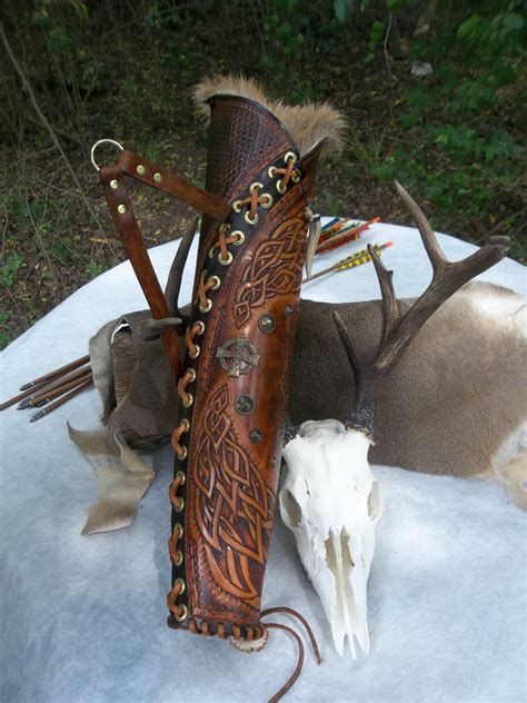Htooled Leather Archery Quiver Bow Hunters By Popsleathershop Archery