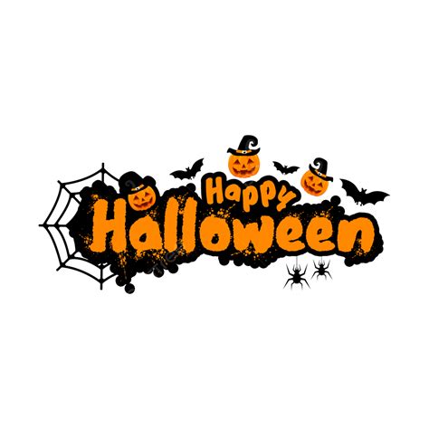 Happy Halloween Text With Pumpkins And Bats Halloween Happy Halloween