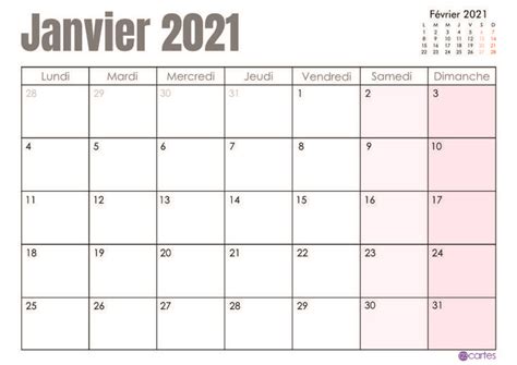 Calendrier mensuel 2021 à imprimer | 123 cartes | Calendrier mensuel