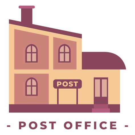 Building Post Office Flat Illustration Png And Svg Design For T Shirts