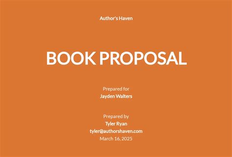 Book Proposal Template Free