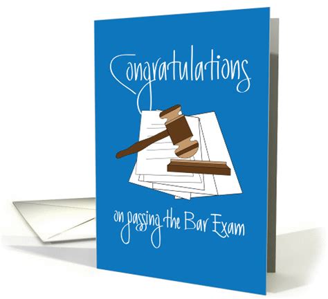 Congratulations On Passing Bar Exam Gavel And Sound Block Card