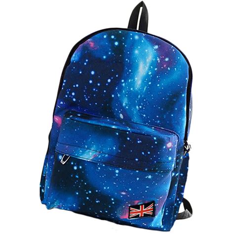Fashion Women Girl Canvas Bag Galaxy Print Cosmic Space Backpacks