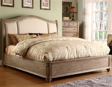 riverside furniture coventry full queen upholstered sleigh headboard bed with nail head trim