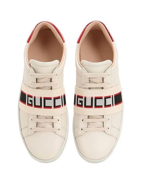 Gucci New Ace Elastic Band Leather Sneakers Lyst