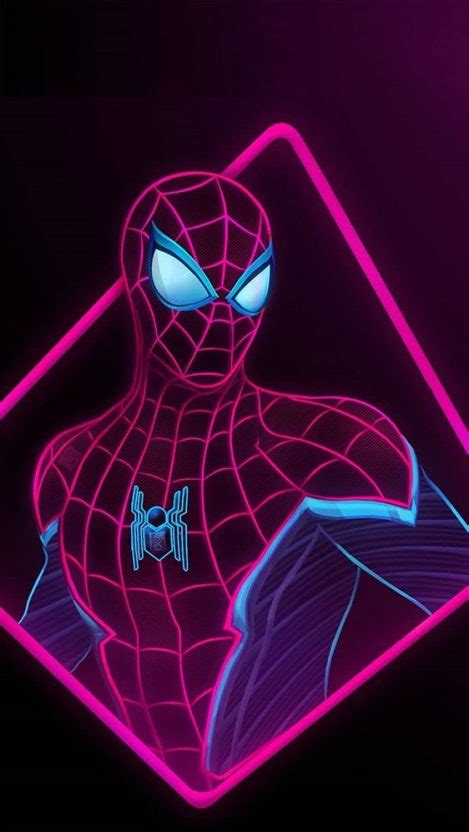 Spider Man Neon Iphone Wallpaper Free Free Png Images Vector Psd