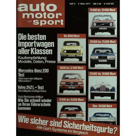 auto motor sport Heft 5 2 März 1977 Importwagen Zeitschrift