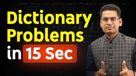 Solve Dictionary Problems Of Permutations And Combinations In 15 Seconds Super Trick Youtube