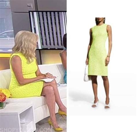 Outnumbered August 2022 Kayleigh Mcenanys Yellow Tweed Sheath Dress