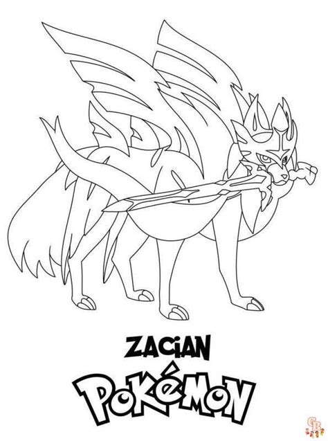 Pokemon Coloriages De Zacian Activités Ludiques Et éducatives