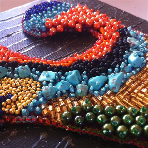 Bead embroidery diy kit autumn lake. Bead Embroidery Wall Art ・ClearlyHelena