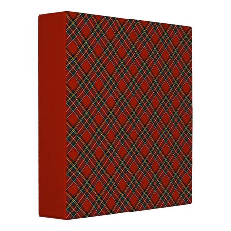Royal Stewart Red And Blue Scottish Clan Tartan Binder Zazzle