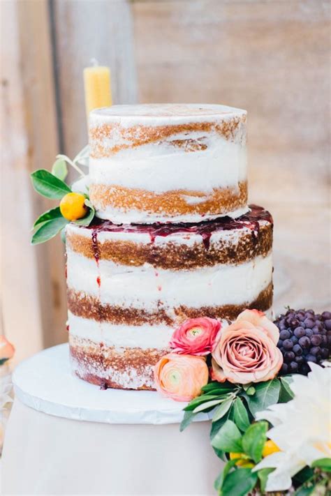 Semi Naked Wedding Cakes With Pretty Details