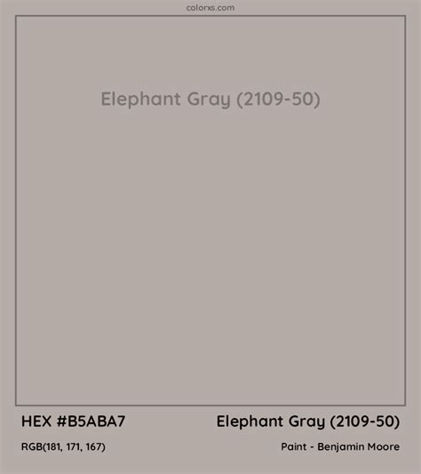 Benjamin Moore Elephant Gray 2109 50 Paint Color Codes Similar