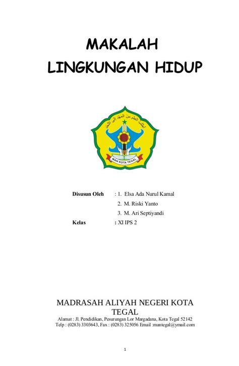 Contoh Makalah Lingkungan Hidup Lengkap Retorika