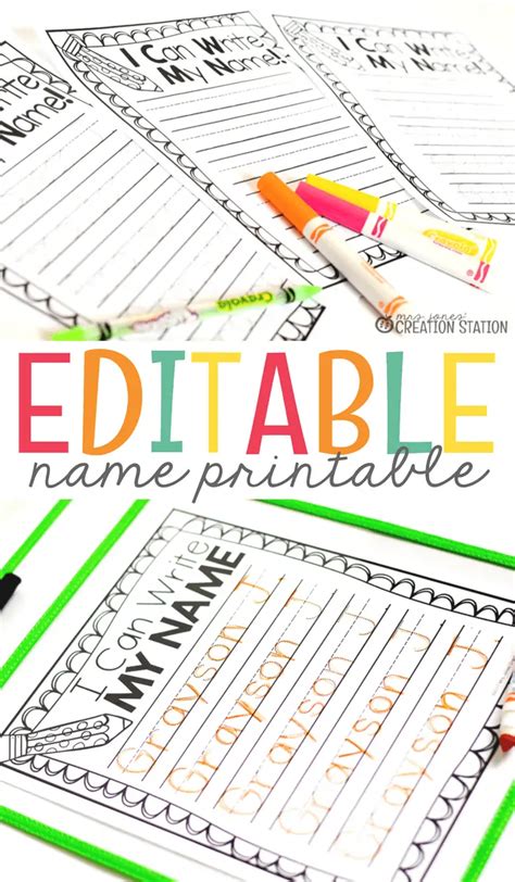 Free Editable Name Tracing Sheets For Beginning Writers
