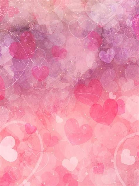 Watercolor Hot Pink Hearts Backdrop 6292 In 2020 Heart Iphone