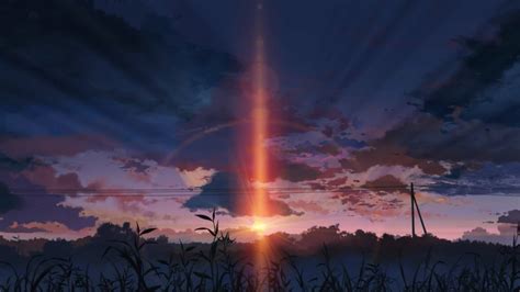 Download Dark Sunset Aesthetic Anime Scenery Wallpaper
