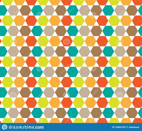 Colorful Hexagon Pattern Seamless Geometric Vector Background Stock