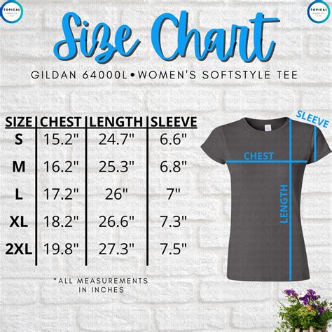 Gildan Womens Size Chart