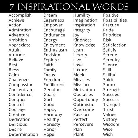 74 INSPIRATIONAL WORDS LIST - InspirationalWords2