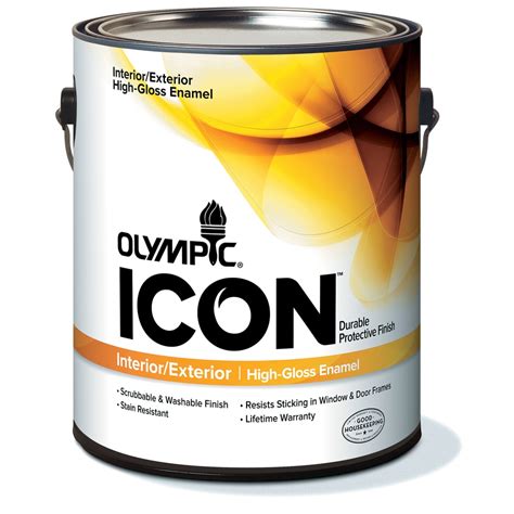 Olympic White High Gloss Latex Interiorexterior Paint Actual Net